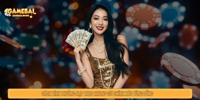 Cách tính thưởng nạp theo khung giờ theo tỷ lệ bonus